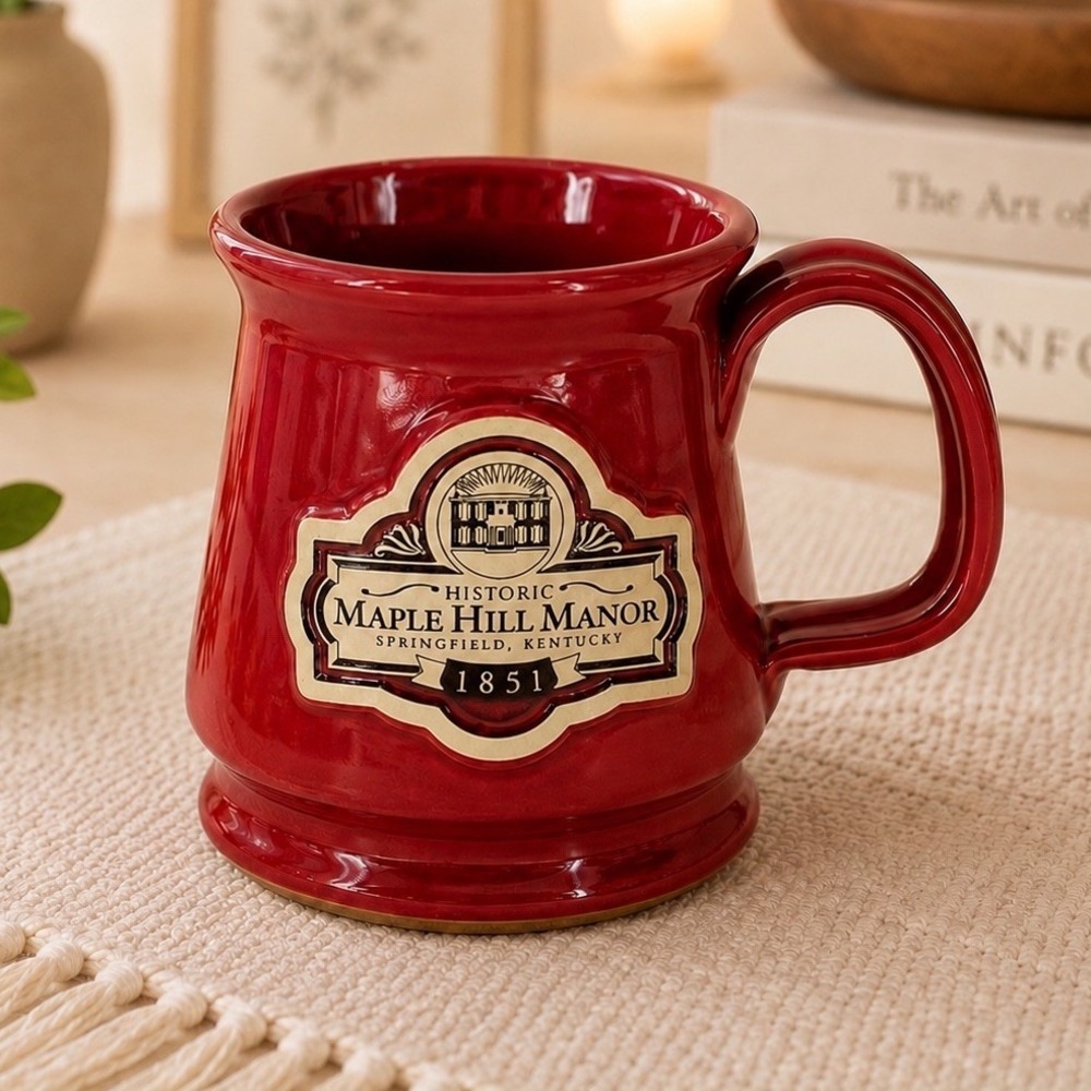 Deneen Pottery Maple Hill Manor Springfield KY Red Stoneware Mug USA 2012